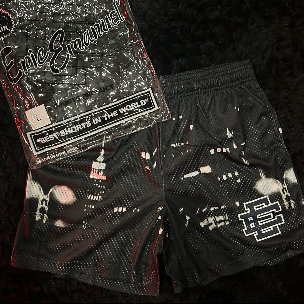 Eric Emanuel Black and White Graphic Shorts